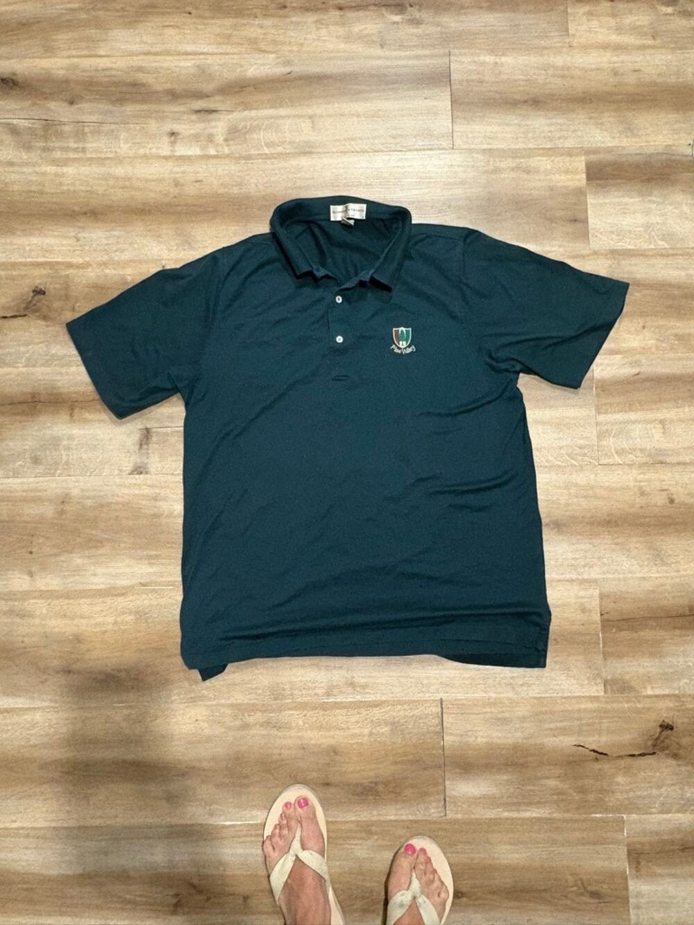 Pine Valley Fairway & Greene Dark Green Golf Shirt Polo 100% Cotton Large L